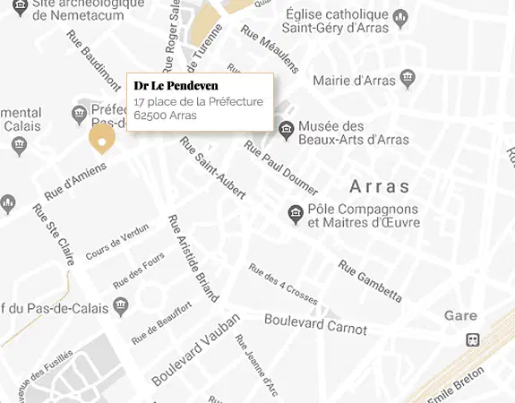 Emplacement du cabinet sur la carte d'Arras