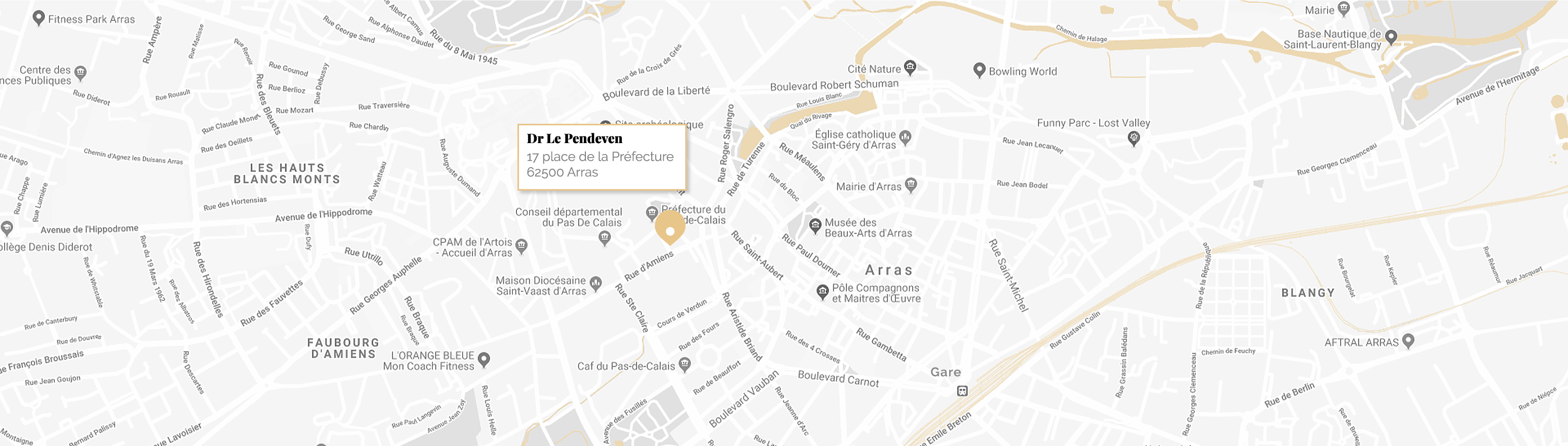 Emplacement du cabinet sur la carte d'Arras